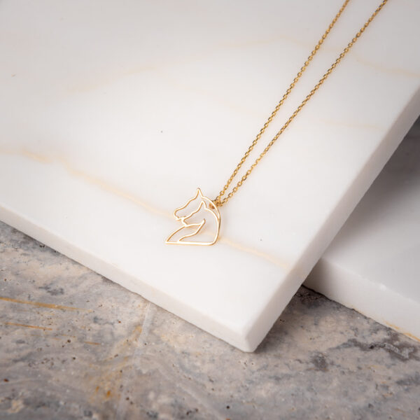 GOLD NECKLACE 14K "HORSES"